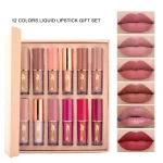 12 Color Liquid Lipstick Set Cool Undertone 200g | Matte Long-Lasting Lipstick Collection - Image 4