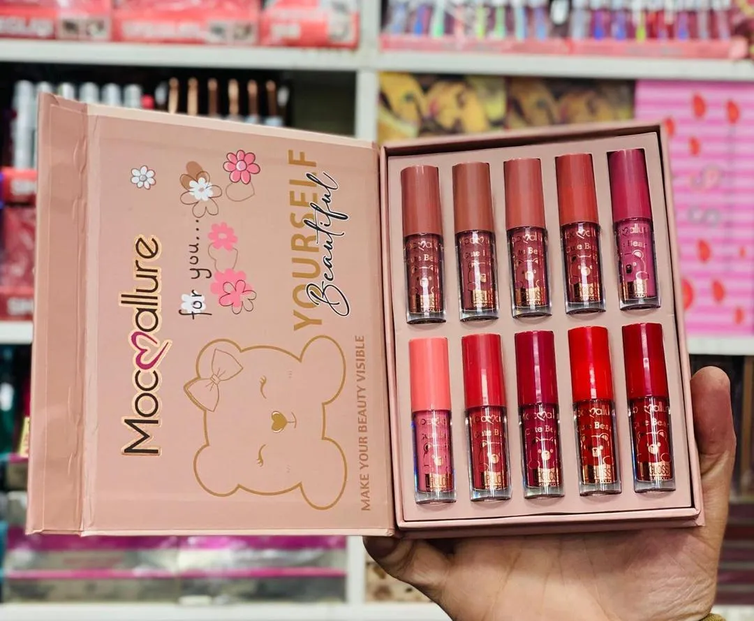1598-72-717 10 Pcs Cool Undertone Lip Gloss Set Nude Shades - Image 1