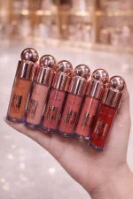 Matte & Shine Lip Gloss Set of 6 Nude Shades - Image 3