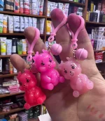 Pink Bear Keychain with Cute Keyring & Keychain Pouch - Image 3