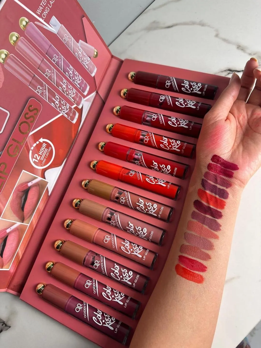 1598-72-722003-product-1 12 Color Matte Lip Gloss Set 200g Multicolor Nude Shades - Image 1