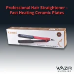 Kemei Ceramic Hair Straightener Red Black Professional - Image 2