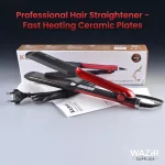 Kemei Ceramic Hair Straightener Red Black Professional - Image 3