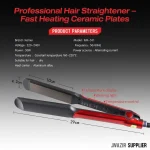 Kemei Ceramic Hair Straightener Red Black Professional - Image 6