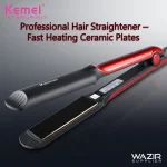 Kemei Ceramic Hair Straightener Red Black Professional - Image 7