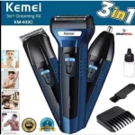 Kemel 3in1 Hair Trimmer Kit KM-633 Silver Blue - Image 2
