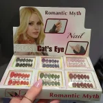 Cat's Eye Press-On Nail Set 12 Pcs Multicolor ABS