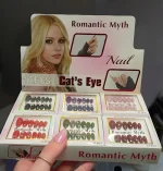 Cat's Eye Press-On Nail Set 12 Pcs Multicolor ABS