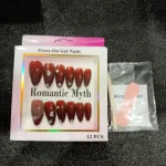 Cat's Eye Press-On Nail Set 12 Pcs Multicolor ABS - Image 9