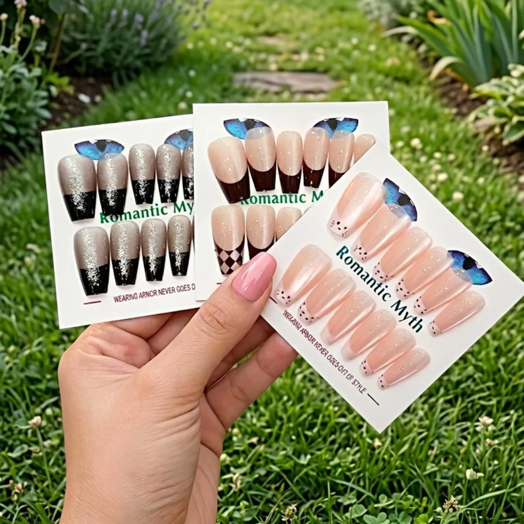 1864-258-717618-product-1 Romantic M Fake Nails for Women, 100 Pcs, Natural Look - Image 1