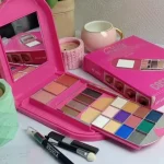 Pink Makeup Kit with 12 Colors & Brush Set