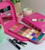 Pink Makeup Kit with 12 Colors & Brush Set - Image 3