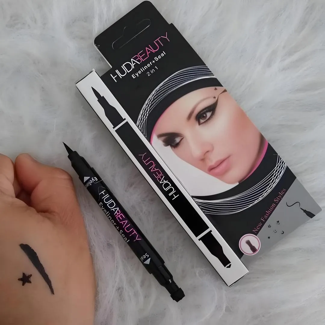 1864-71-689535-product-1 2 in 1 Eyeliner and Wing Stamp Marker Pen - Black, Smudge Proof2 in 1 Eyeliner and Wing Stamp Marker Pen - Black, Smudge Proof - Image 1