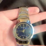 Men's Stainless Steel Racing Watch Gold Finish 24Hr Display
