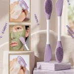 Double Headed Silicone Face Mask Brush Lavender