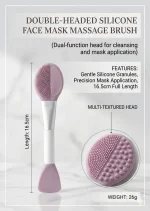 Double Headed Silicone Face Mask Brush Lavender - Image 4