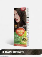 Hello Hair Dark Brown Cream Color 100% Grey Coverage - Image 4