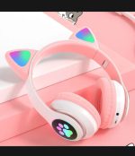 Cat Ear Wireless Bluetooth Headphones with RGB LED Lights & Built-in Mic – Stereo Bass Sound, Bluetooth & AUX Mode, Adjustable Over-Ear Headset for Kids, Teens & Girls - Image 5