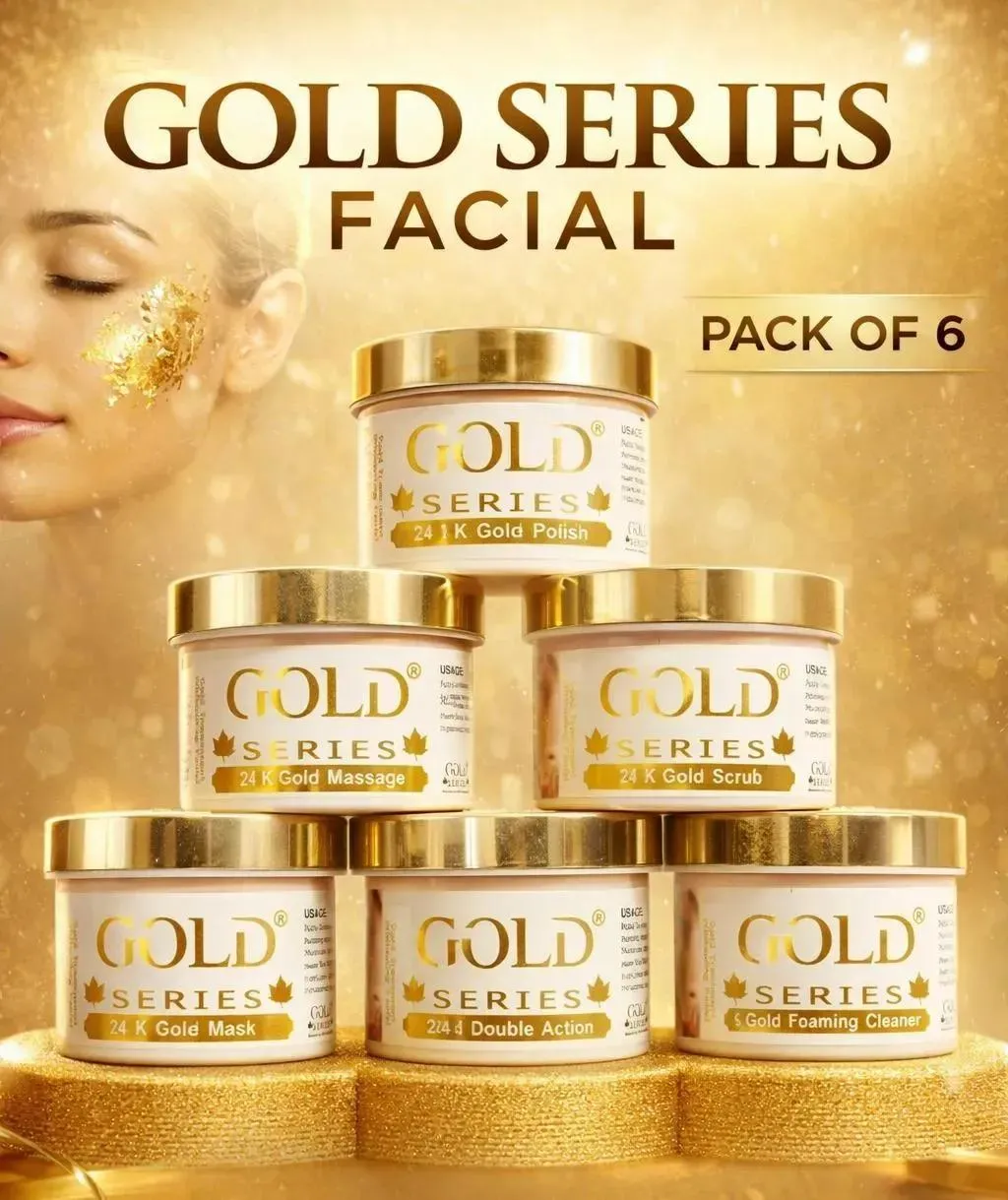 2017-77-718781-product-1 Gold Series Facial Kit Pack of 6 Whitening & Glowing Cream - Image 1
