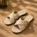 Women's Cork Formal Slippers, Silver Plain Slip On for Elegant Everyday Wear