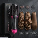 3-in-1 Hair Dryer Brush Black Ceramic Coated - Image 2