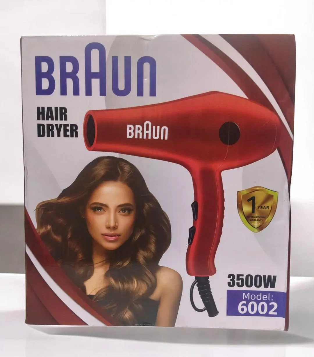 2129-48-712748-product-1 Braun B-6002 Hair Dryer 3500W Red - Image 1