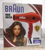 Braun B-6002 Hair Dryer 3500W Red - Image 3