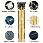 Rechargeable Hair Trimmer for Men Brown Silver - Image 2