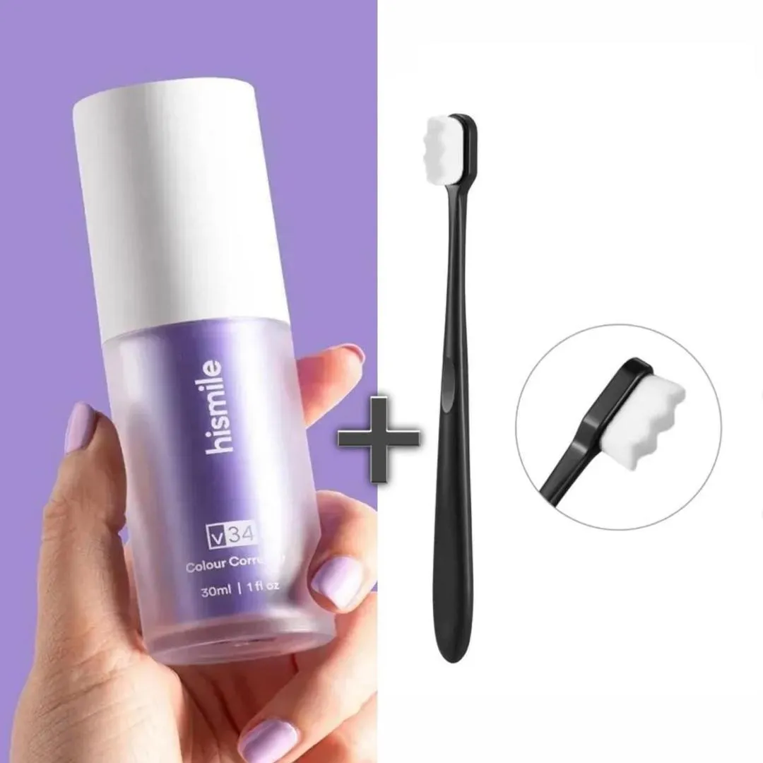 2203-241-710189-product-1 V34 Teeth Whitening Serum + Soft Toothbrush Set - Image 1