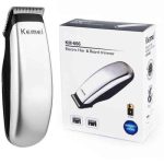 Rechargeable Men's Beard and Hair Trimmer KM 666 Stainless Steel Body