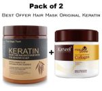 Keratin & Collagen Hair Mask Pack of 2 (500ml) – Deep Repair Hair Treatment for Dry & Damaged Hair in Pakistan