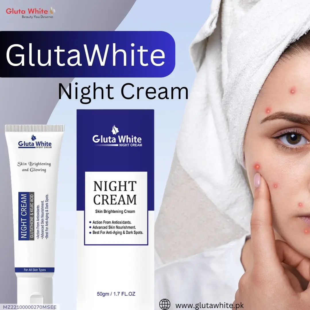 221-77-735997-product-1 Gluta White Night Cream for Brightening Skin 50gm Anti-Aging - Image 1