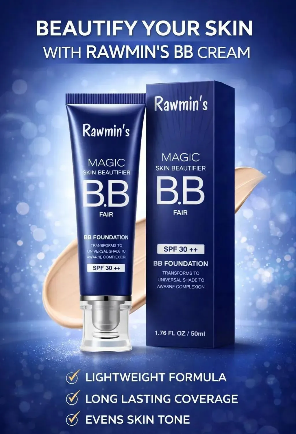 2250-54-720697-product-3 Ravmin Magic BB Cream SPF 30+ UV Protection All Day Wear - Image 1