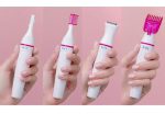 Rechargeable Women's Hair Trimmer with 5 Attachments – White & Pink - Image 3