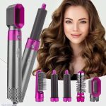 Purple Hair Dryer Brush with 5 Nozzles