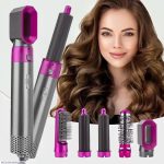 Purple Hair Dryer Brush with 5 Nozzles