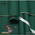 Men's Unstitched Boski Plain Suit – Green Premium Summer Fabric Pakistan - Image 2