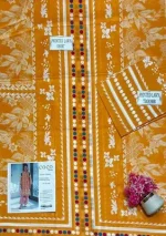Orange Printed Lawn 2 Pcs Shirt Trouser Suit Set - Image 3
