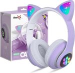Cat Ear Wireless Bluetooth Headphones with RGB LED Lights & Built-in Mic – Stereo Bass Sound, Bluetooth & AUX Mode, Adjustable Over-Ear Headset for Kids, Teens & Girls - Image 3