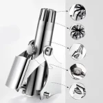 Stainless Steel Nose Hair Trimmer – Portable Silver Grooming Tool