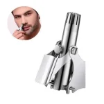 Stainless Steel Nose Hair Trimmer – Portable Silver Grooming Tool - Image 3