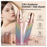 2-in-1 Eyebrow & Hair Trimmer Rose Gold USB Rechargeable - Image 3