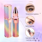 2-in-1 Eyebrow & Hair Trimmer Rose Gold USB Rechargeable - Image 6