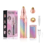 2-in-1 Eyebrow & Hair Trimmer Rose Gold USB Rechargeable - Image 4