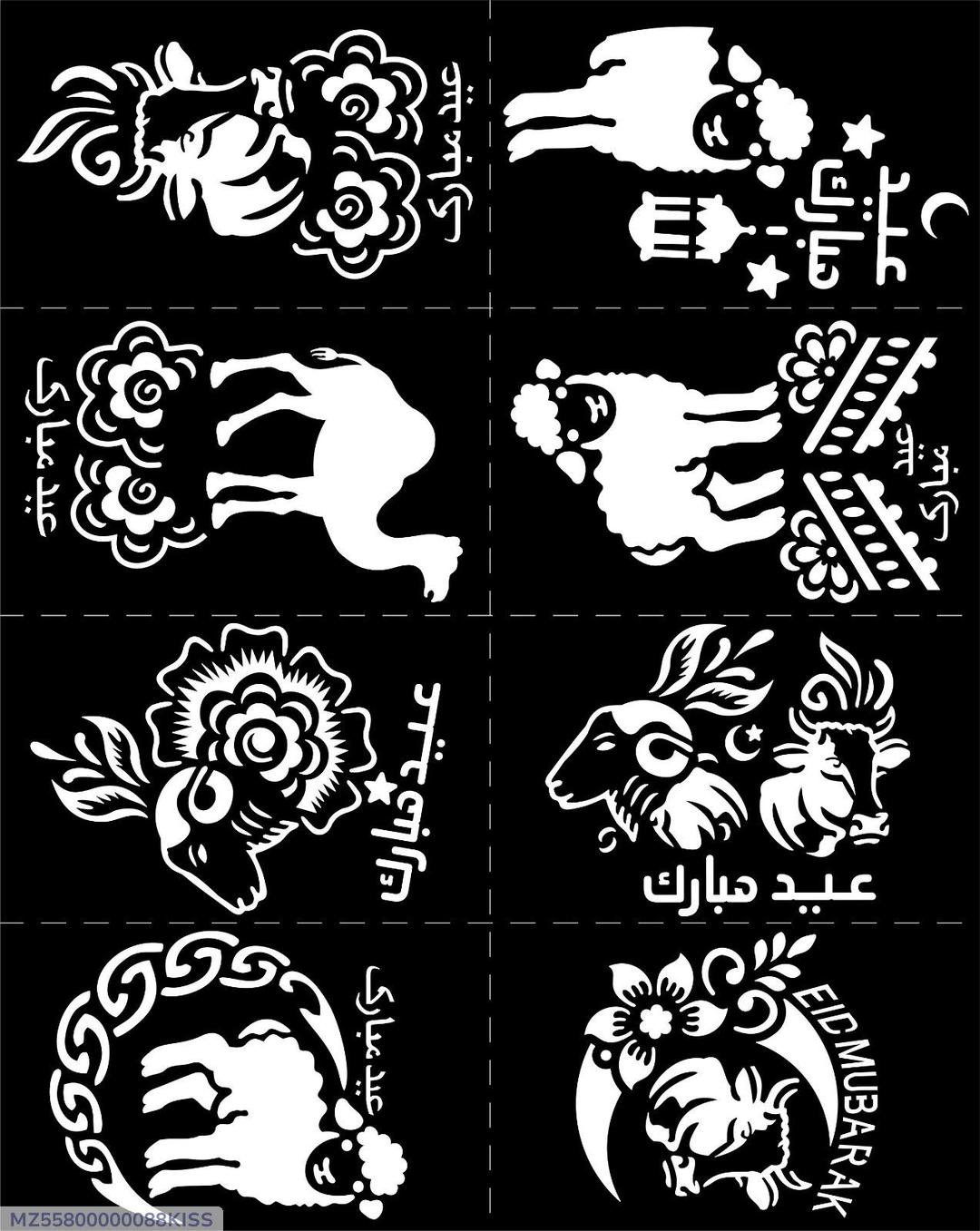 558-242-595102-product-1-withcode (1) Eid Mehndi Stickers Premium Quality Sheep Flowers Crescent Moon Design - Image 1