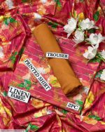 Red Brown Digital Print Linen Unstitched 2 Piece Suit