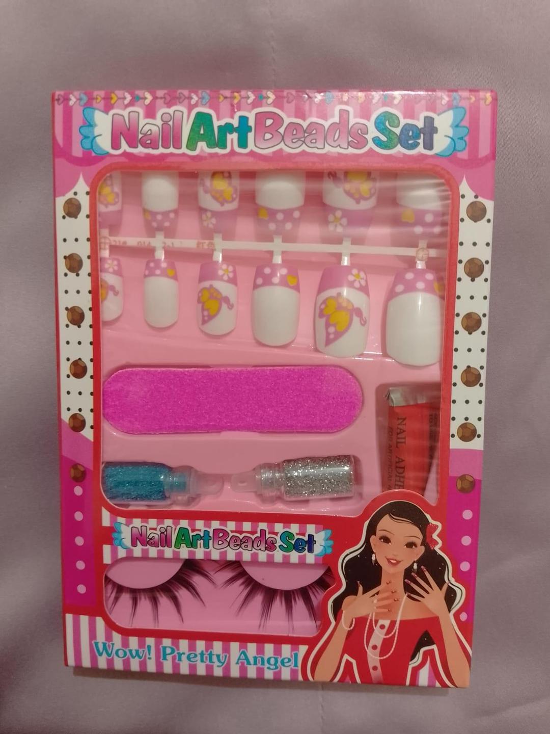 700-258-464464-product-1 Kids Nail Art Set with 12 Fake Nails & Glue - Image 1