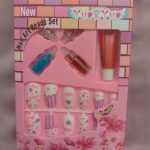Kids Nail Art Set with 12 Fake Nails & Glitter Beads
