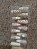 Peach Color Stick-On Nails ABS Durable for Pakistani Women - Image 5