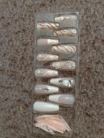 Peach Color Stick-On Nails ABS Durable for Pakistani Women - Image 6